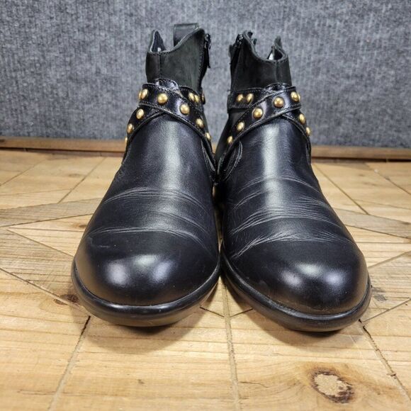 Naot Taku Ankle Boots Women's 8 - 8.5 Black Leather Comfort Studded Buckle Strap - Picture 3 of 9